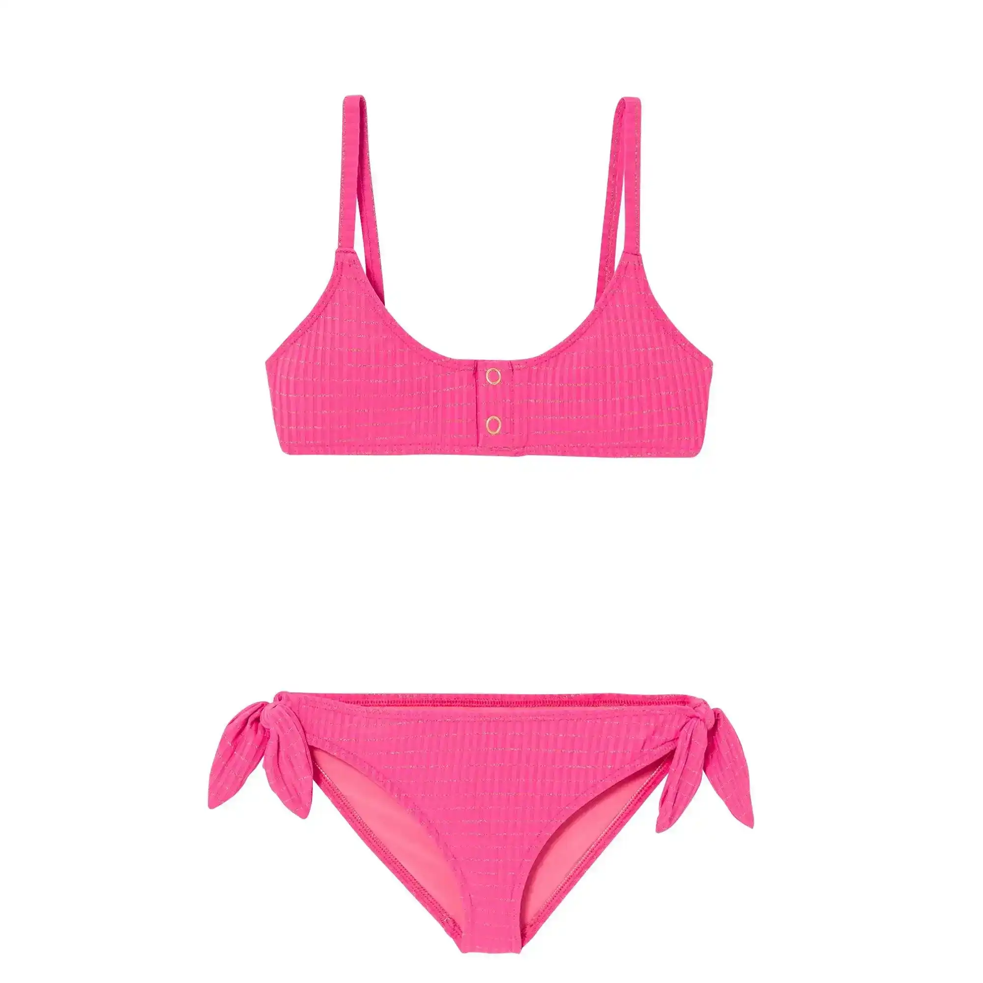 Bikini brassière fille à pressions , rose/or | CALYPSO 2P - Image 4