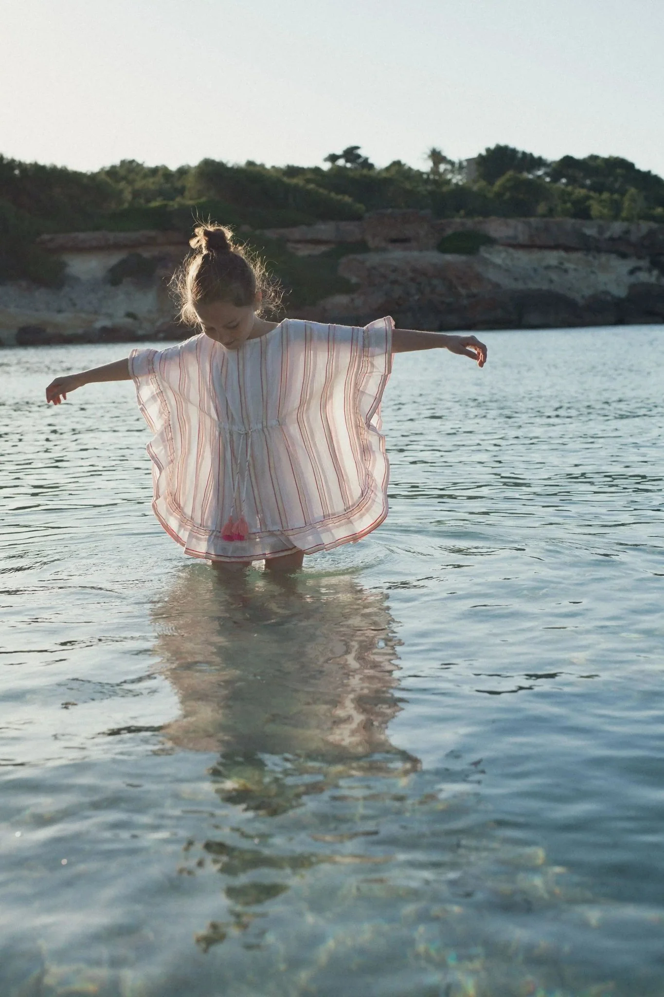 Caftan rayé lurex fille, rose/or | BAHIA - Image 4
