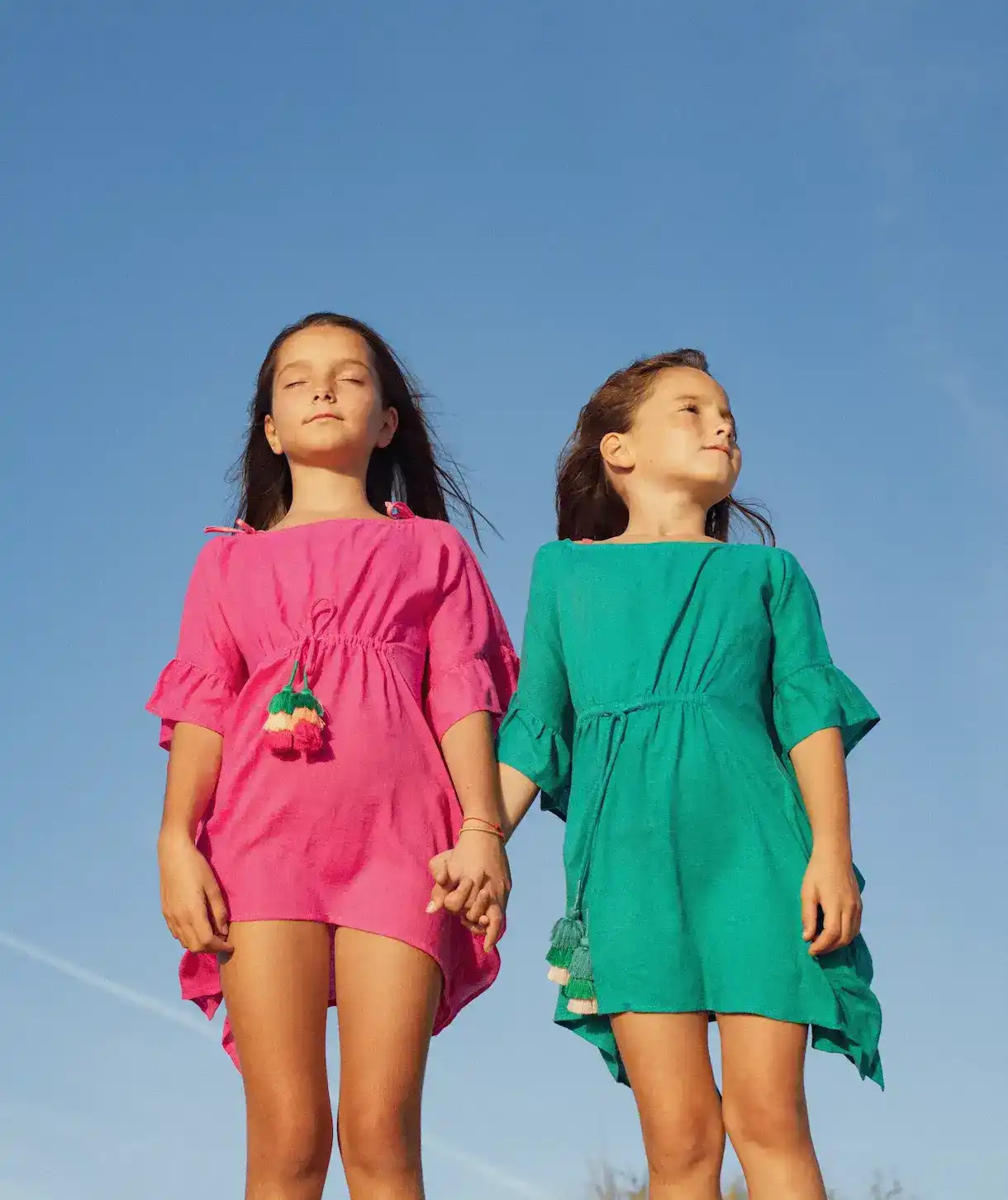 Caftan à pompons fille, émeraude | LEA - Image 3