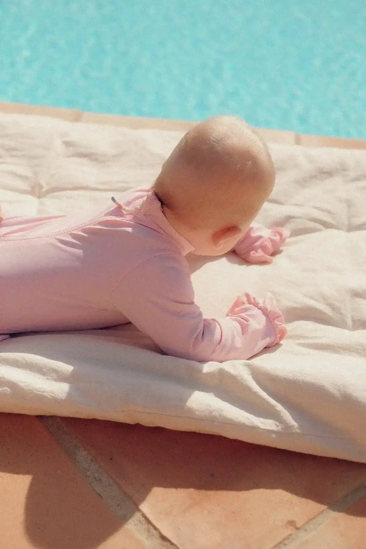 Maillot bébé fille Anti-UV, manches longues rose pâle| BORA BORA BEBE - Image 3